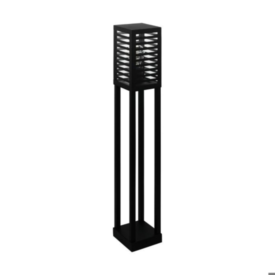 Lampione da giardino moderno IP44 nero E27 H100 cm